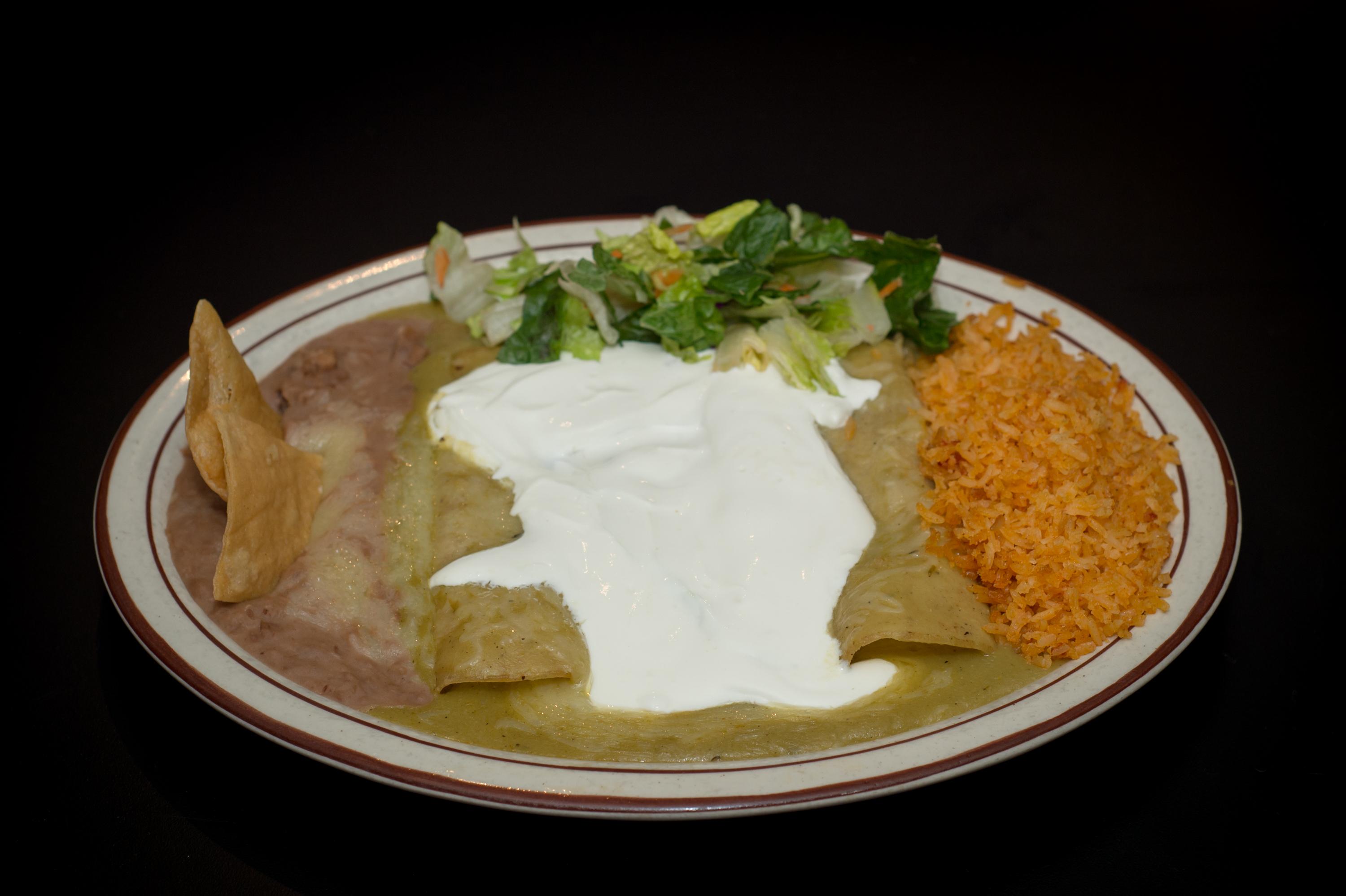 3 Sour Cream Baked Enchiladas.