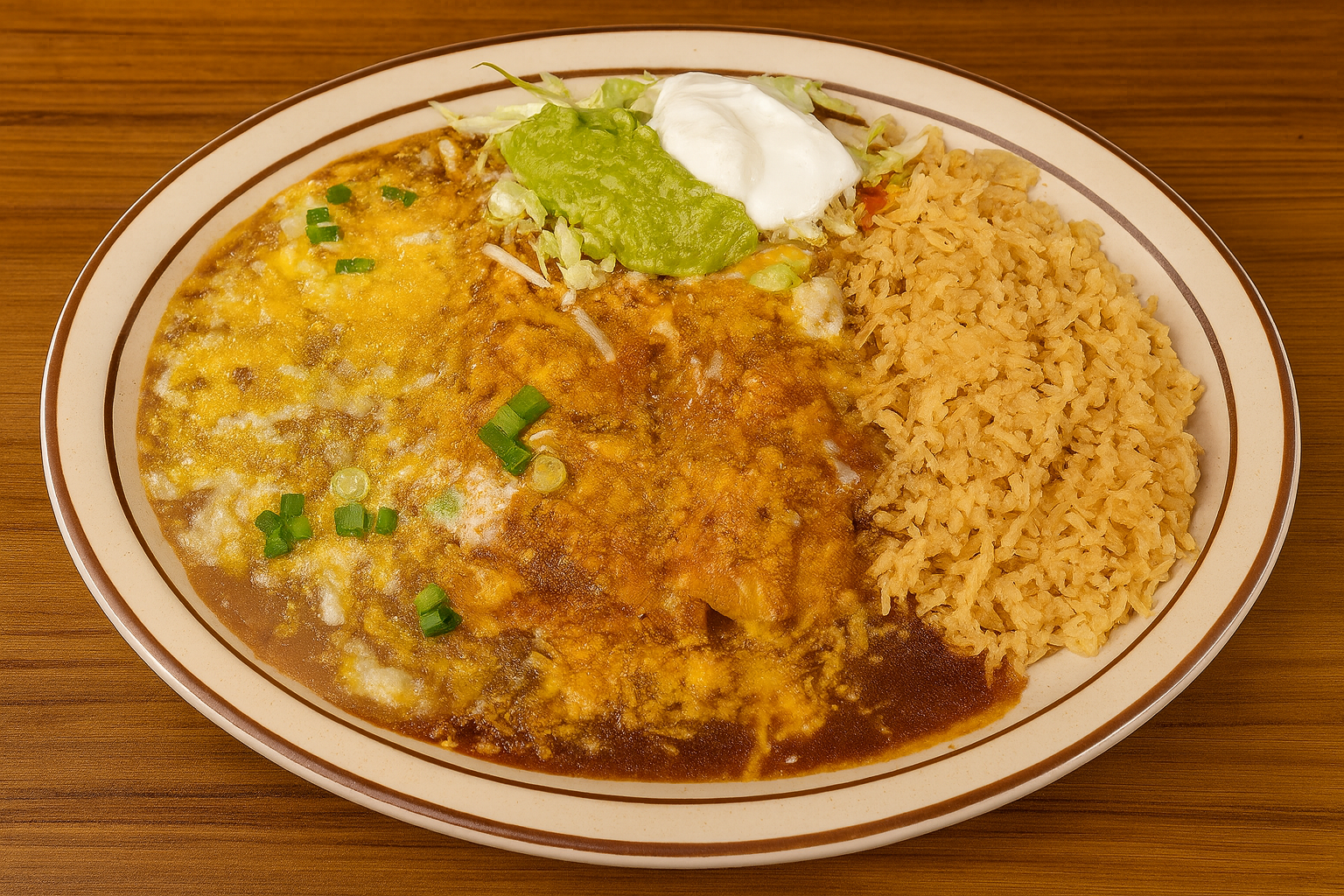 #10 (2) Cheese Enchiladas.