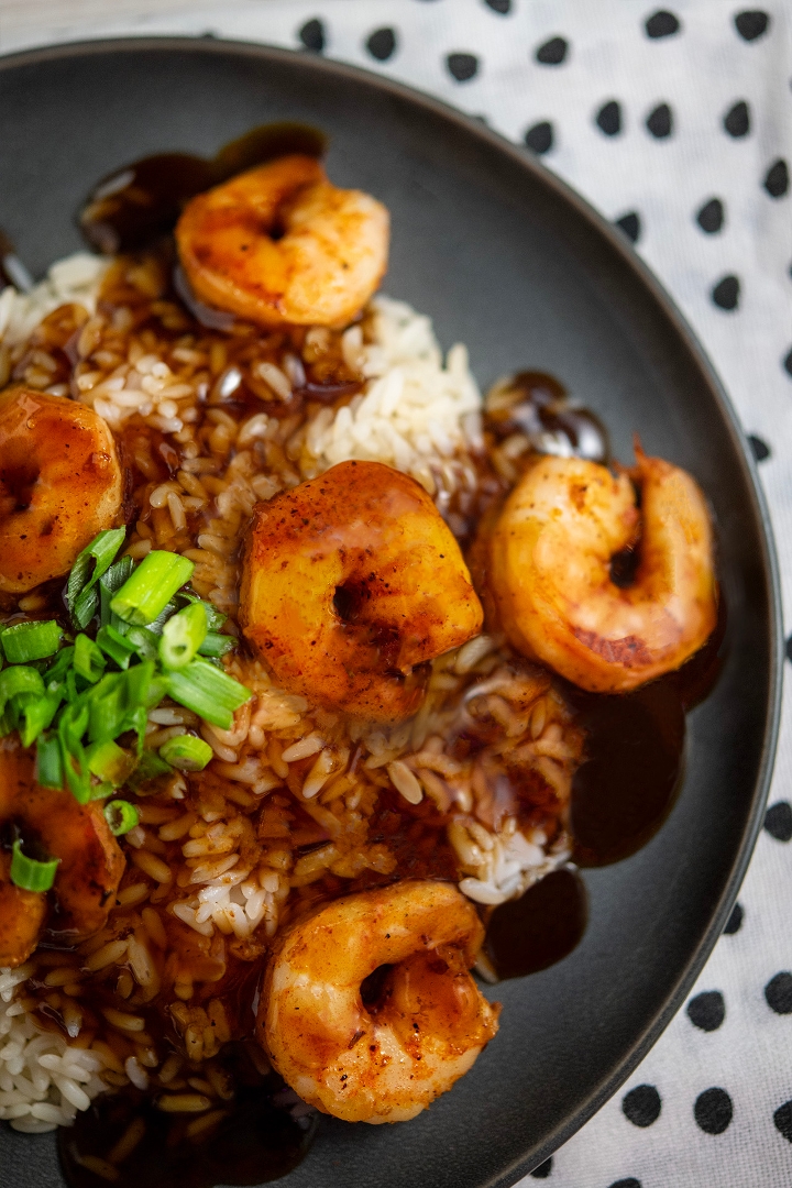 Bourbon Shrimp Bowl.