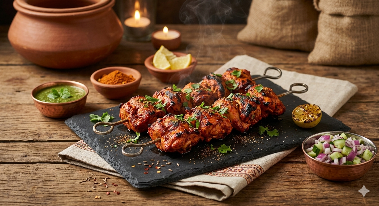 Tandoori Chicken Tikka Boti (Choose Flavors) (6Pcs).