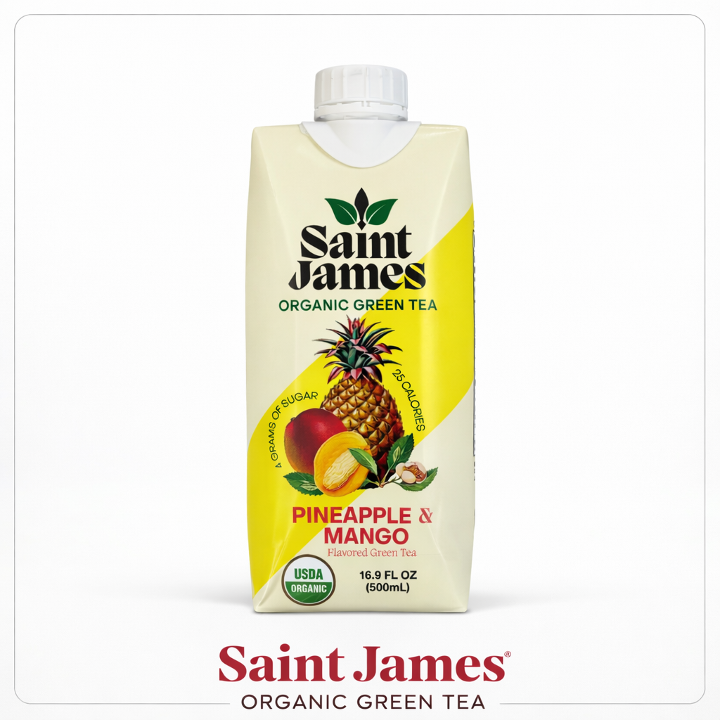 SAINT JAMES PINEAPPLE MANGO GREEN TEA.