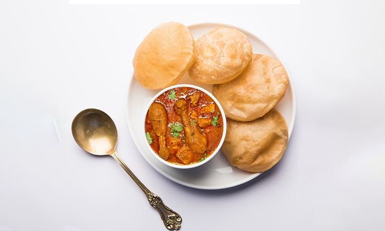 Poori & Chicken Curry.