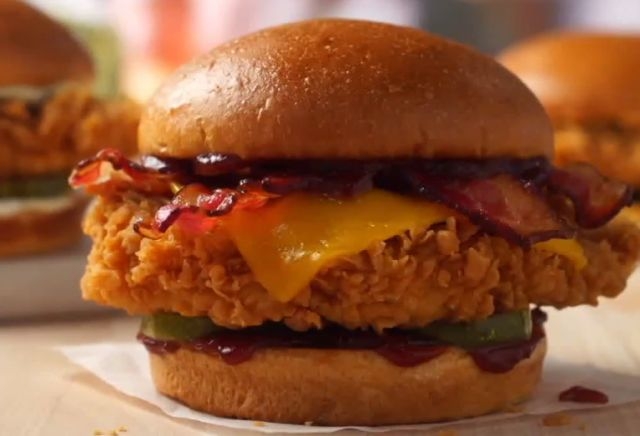 BBQ Bacon Chicken Sandwich & Fries.