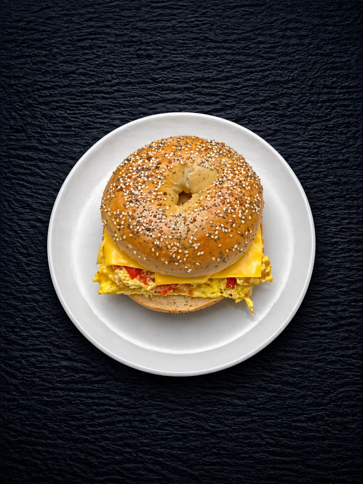 E6 Vegetable & American Cheese Omelet Sandwich.