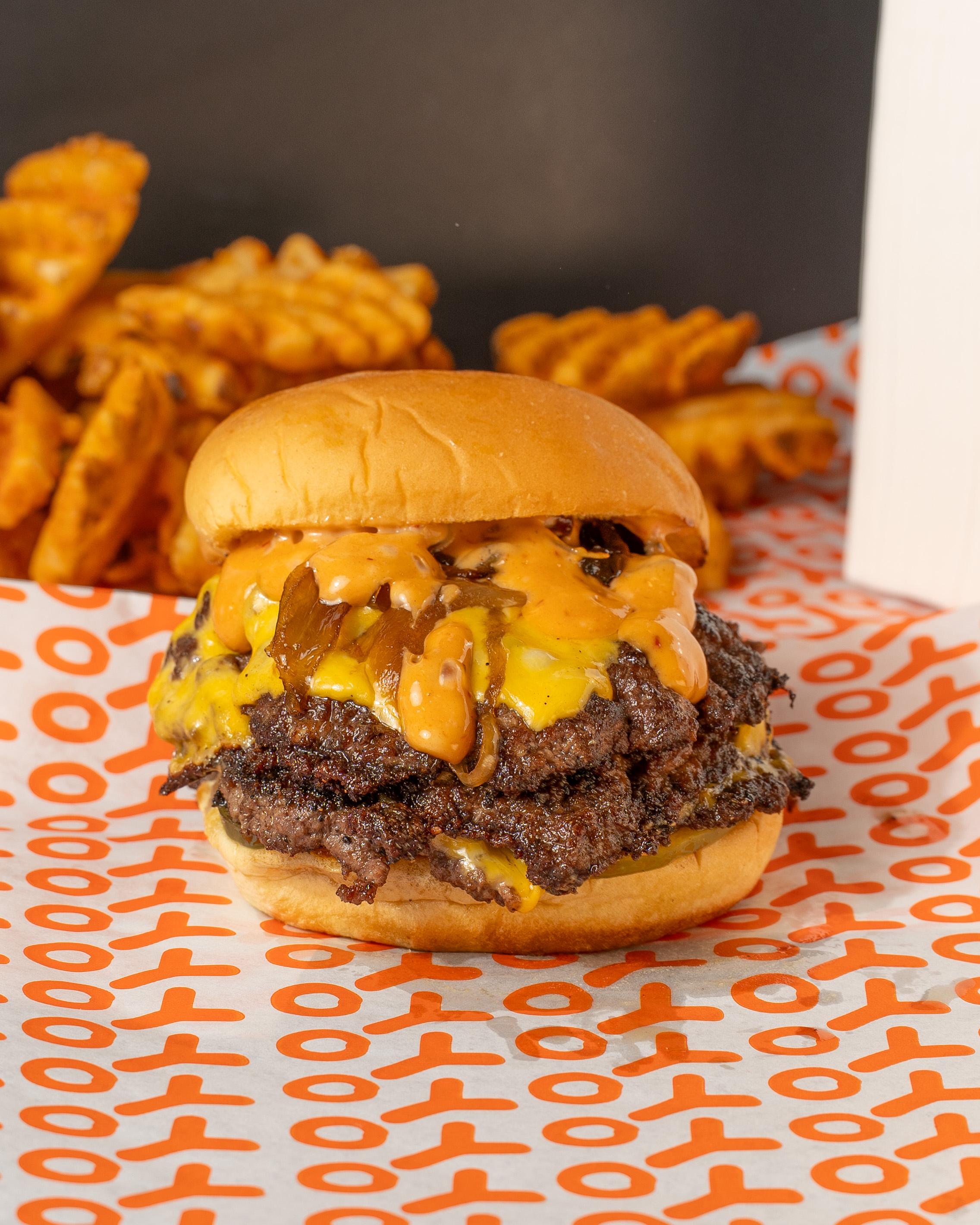 YoYo Triple Smash Burger Combo.