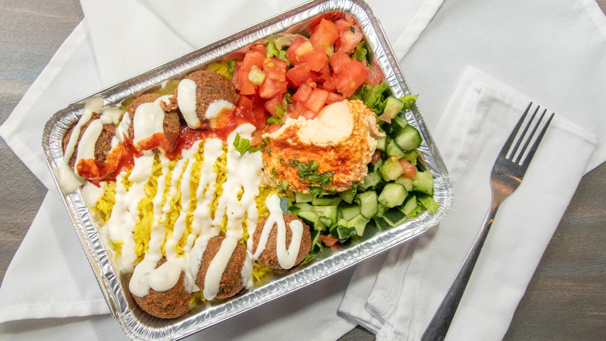 Falafel Over Rice.