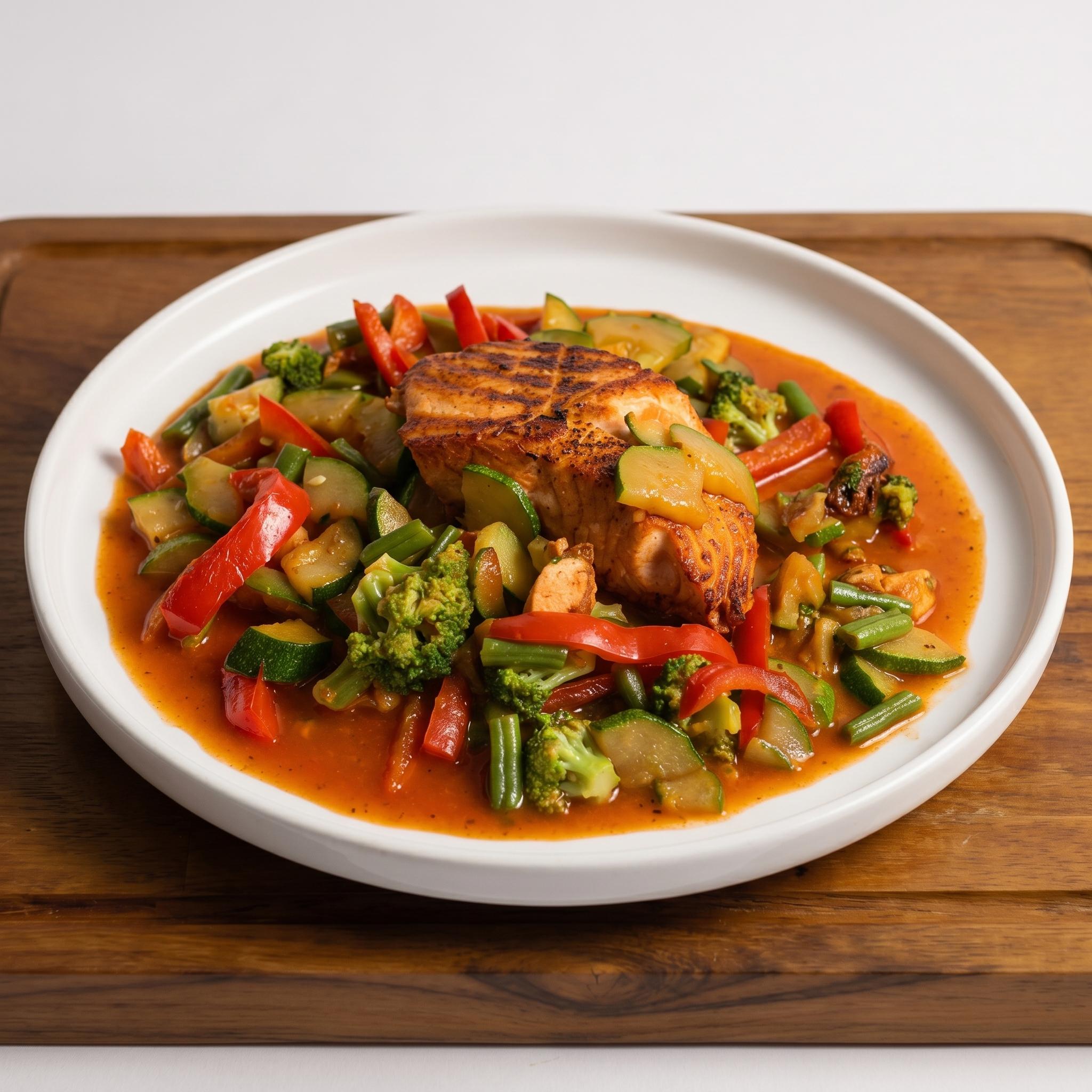 23 - Salmon En Salsa.