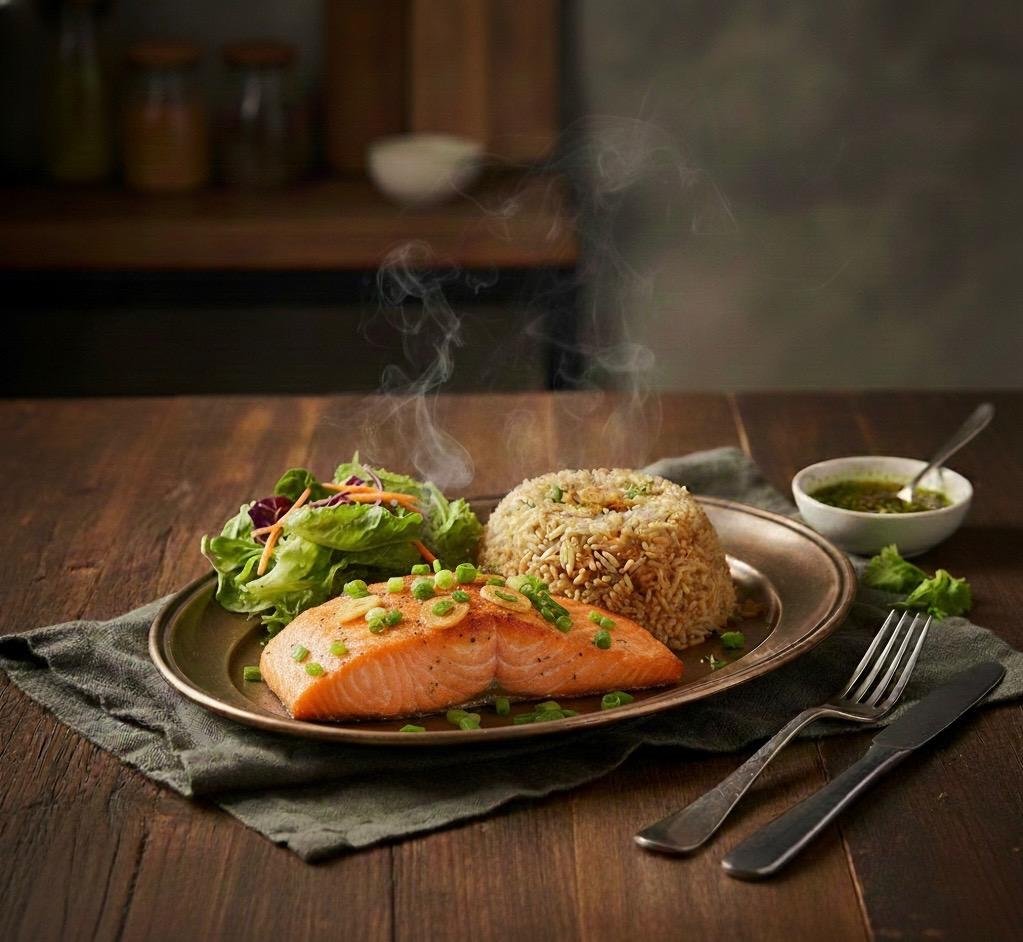 Garlic Fried Rice [Salmon].