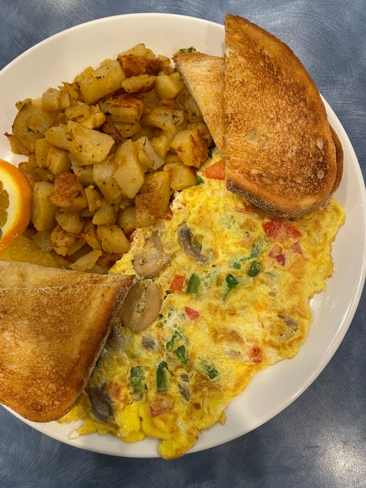 Veggie & Goat Cheese Omelet.