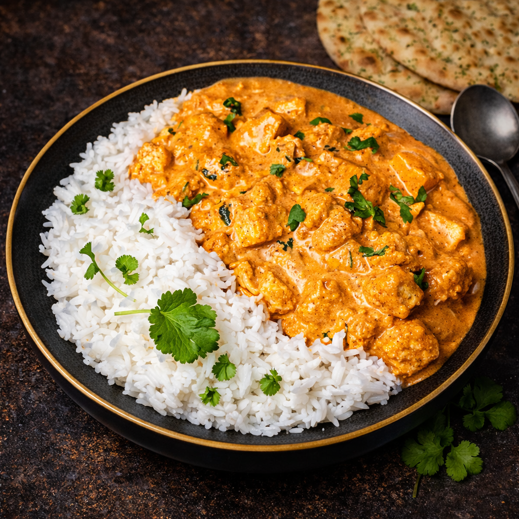 Paneer Butter Masala & Rice.