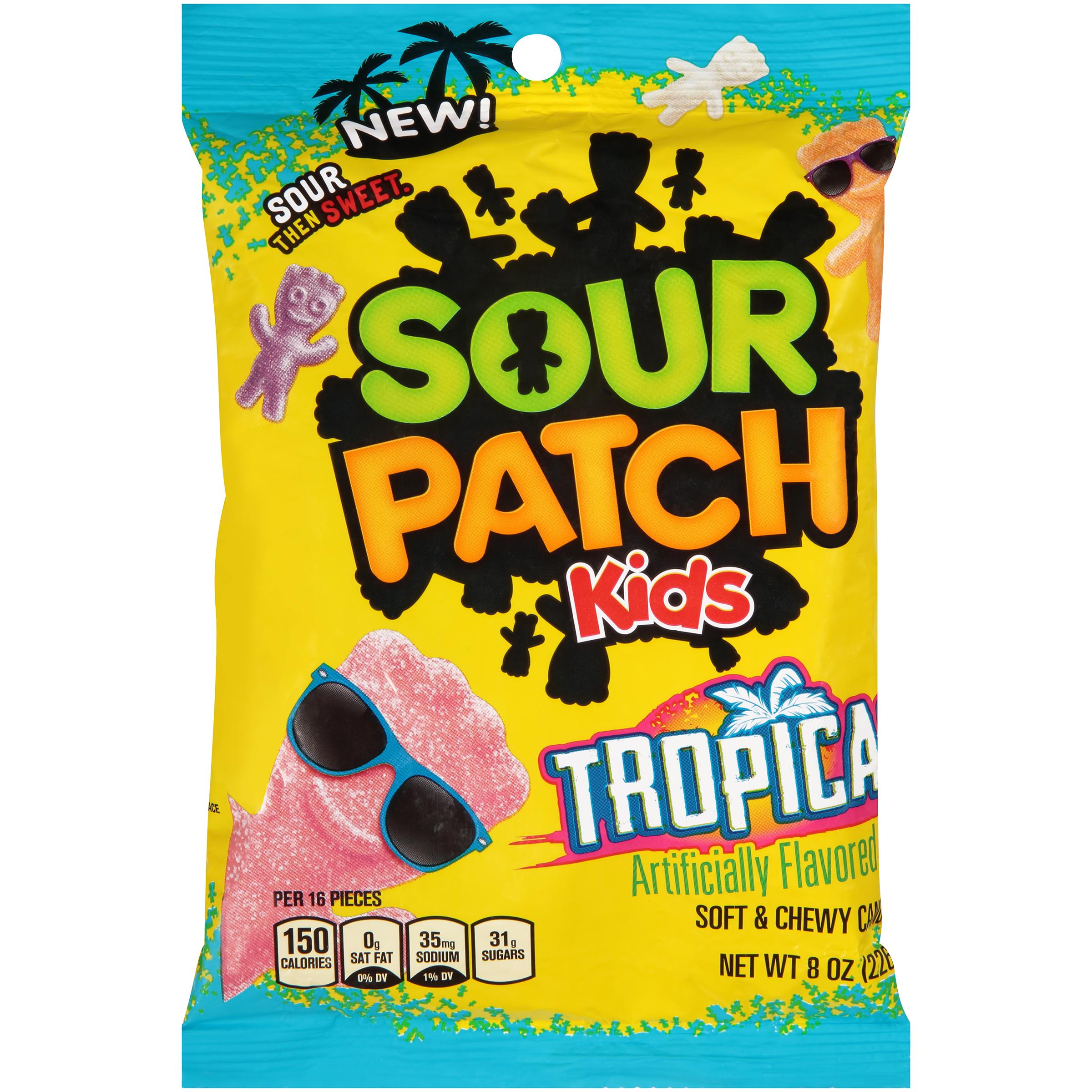 Sour Patch Kids Tropical 8oz Peg Bag.