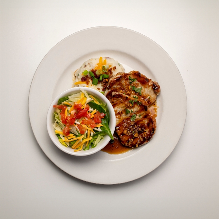 Bourbon Maple Glazed Pork Chop.