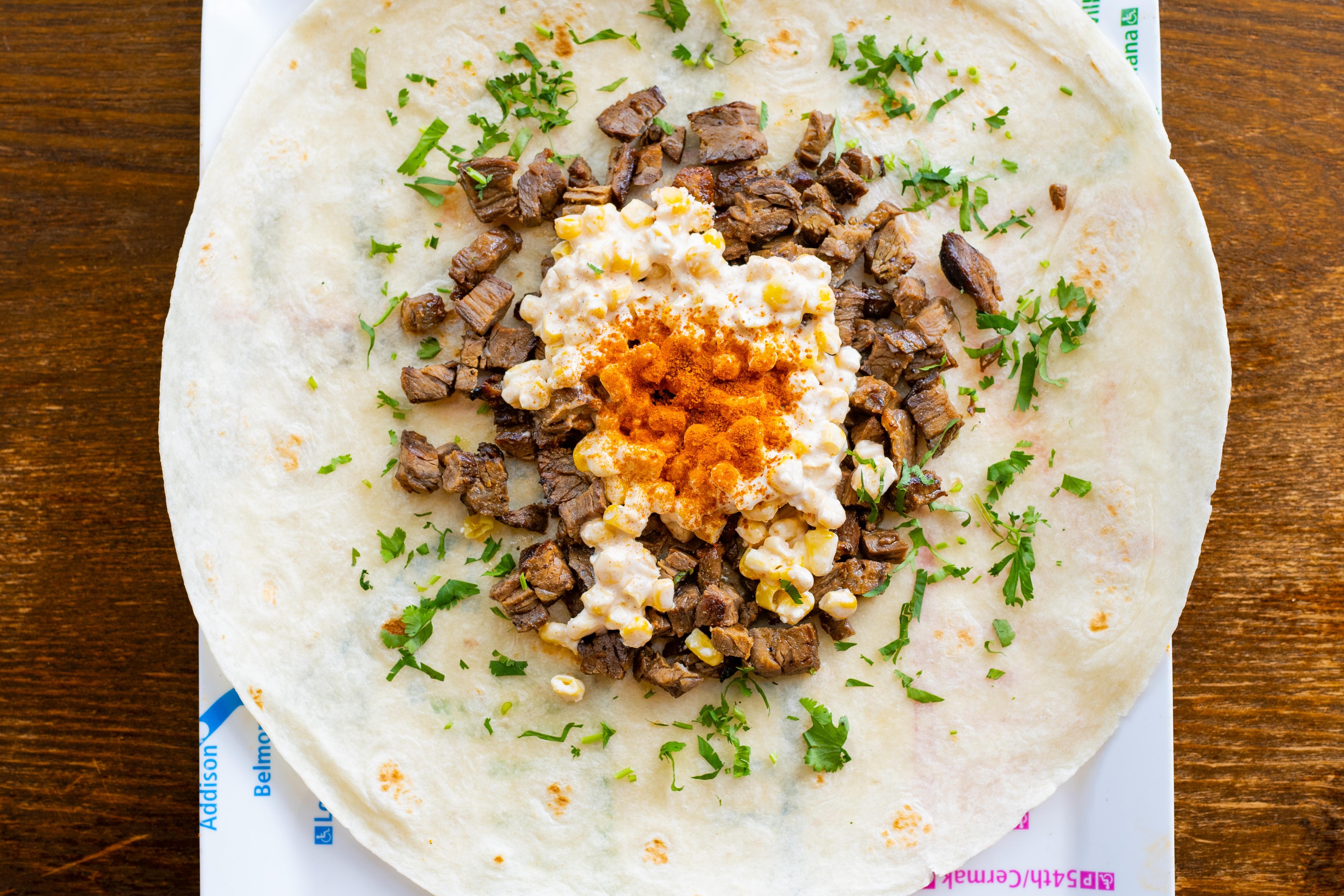 Steak & Elote Burrito.