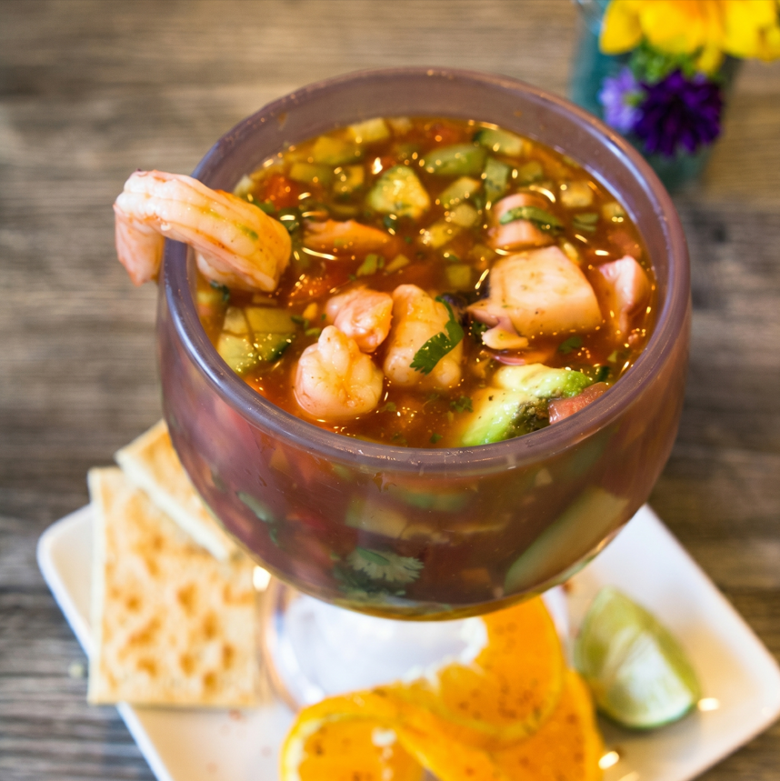 Coctel de camarones.