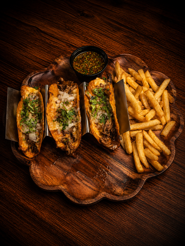 Three Tacos Deluxe.