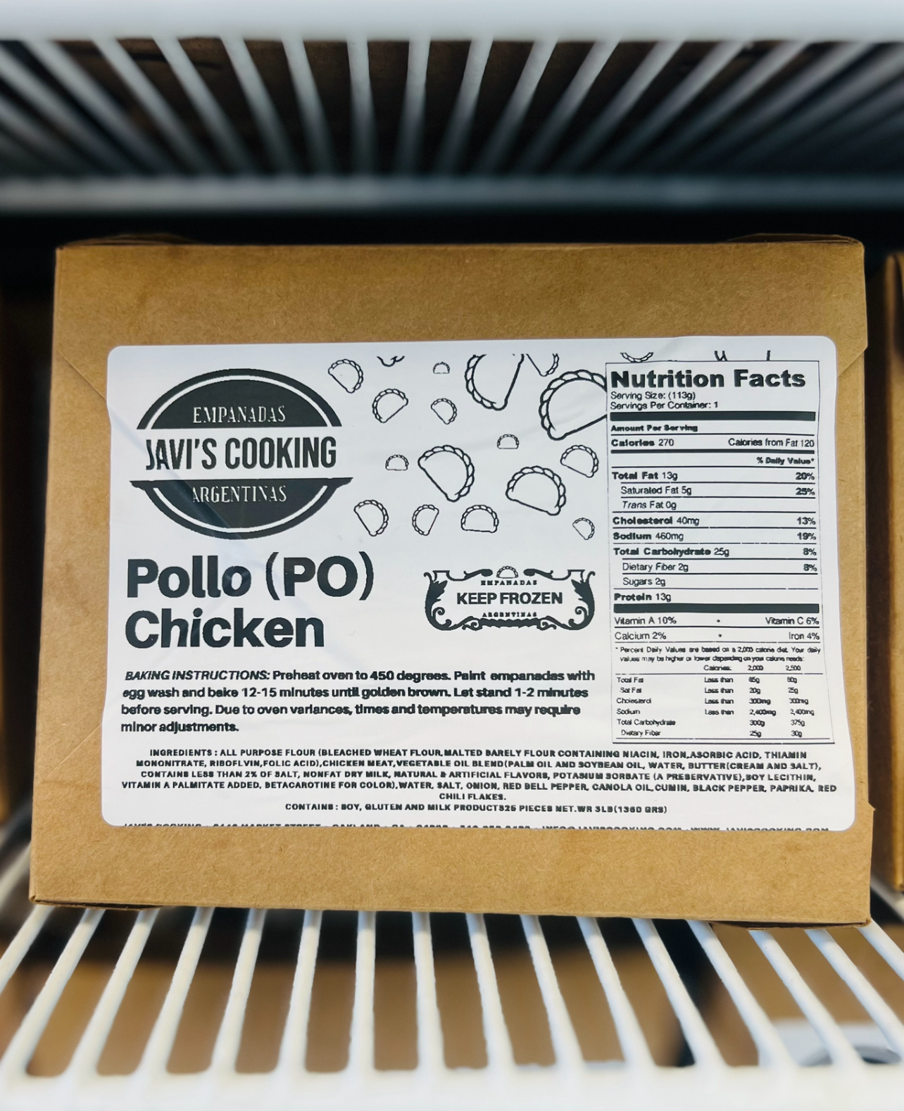 POLLO PO (4pack) frozen empanadas.