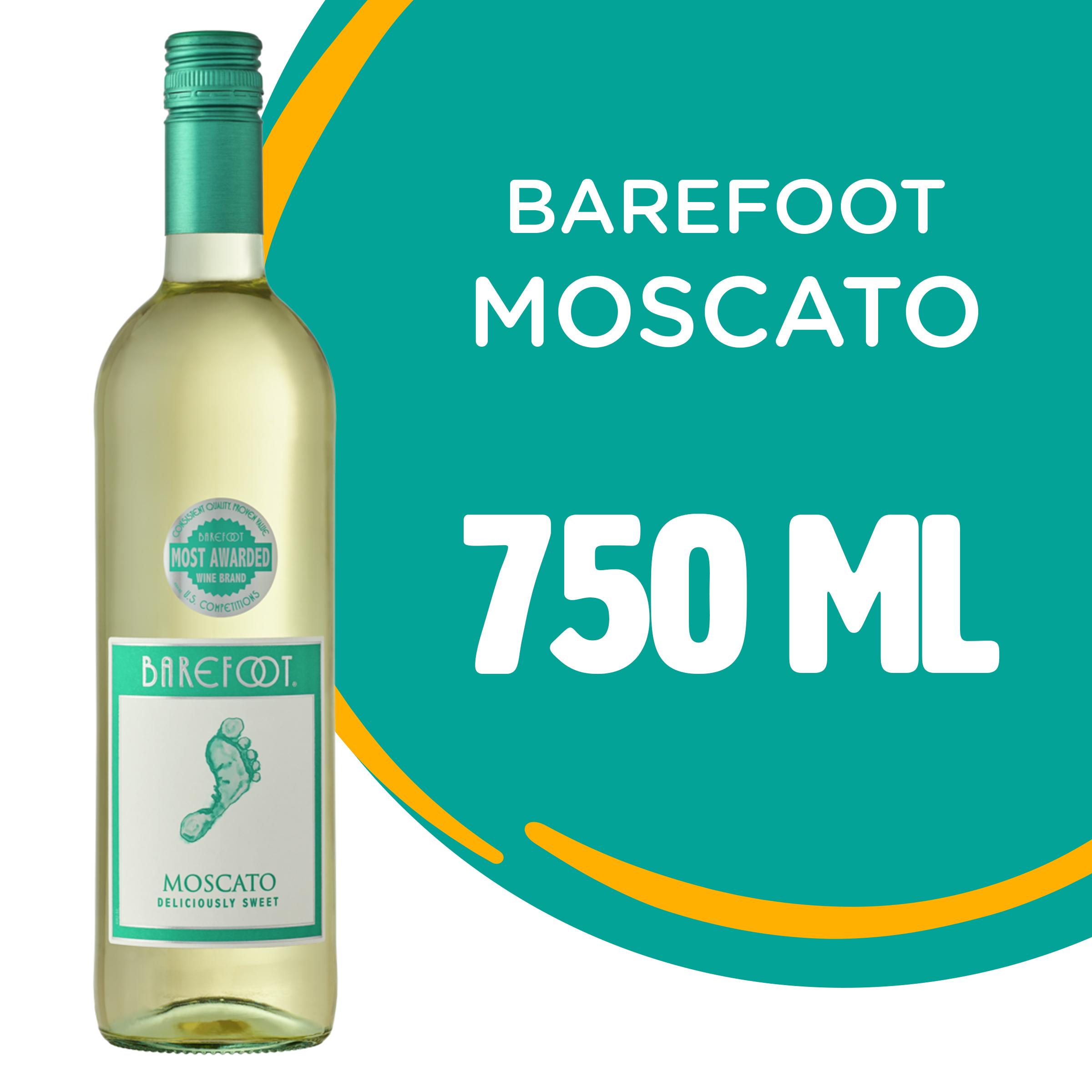 Barefoot Moscato - White Wine from California - 750ml Bottle.
