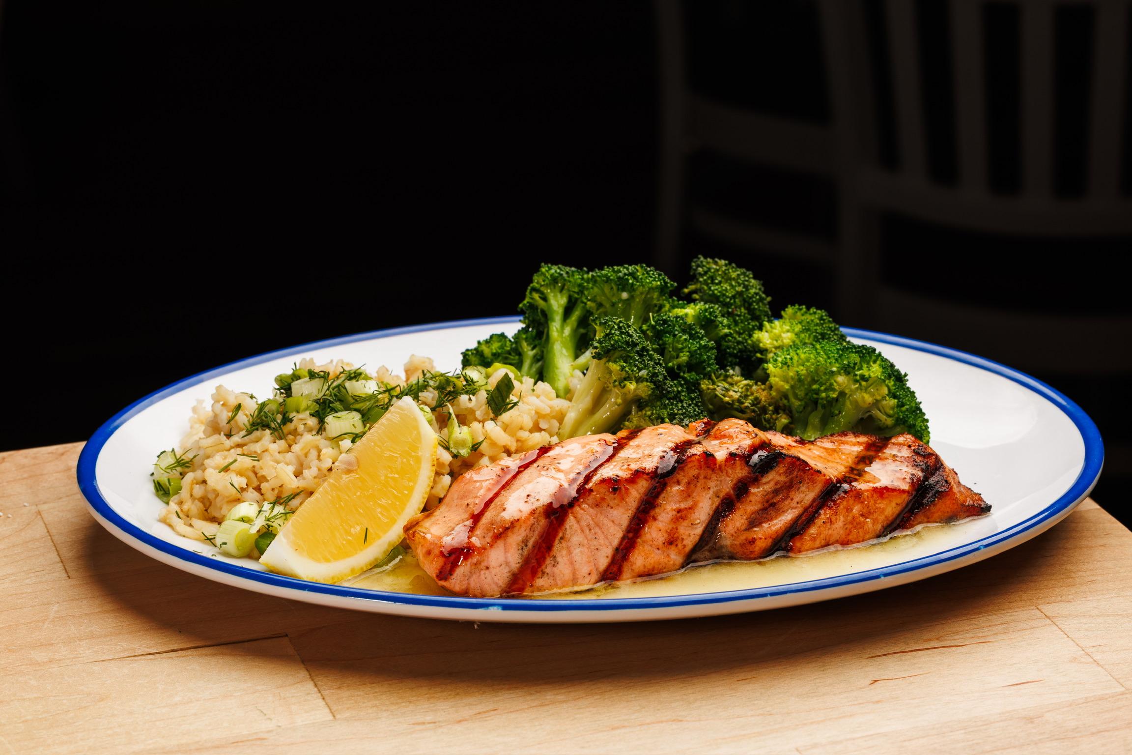 Grilled Salmon Santorini.