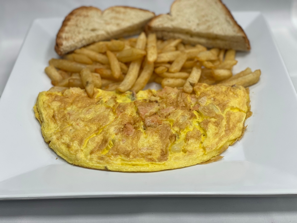 Lox & Onion Omelette.