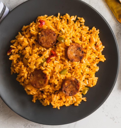 Arroz con Salchicha.