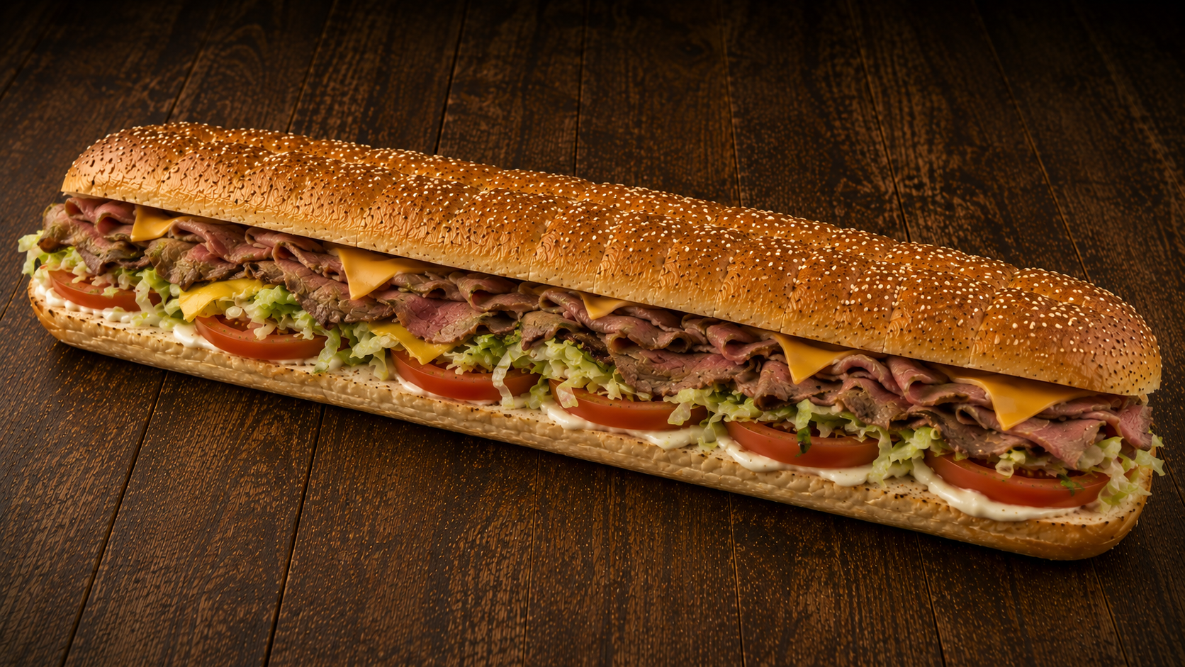 3FT JOHNNY ROAST BEEF SUB.