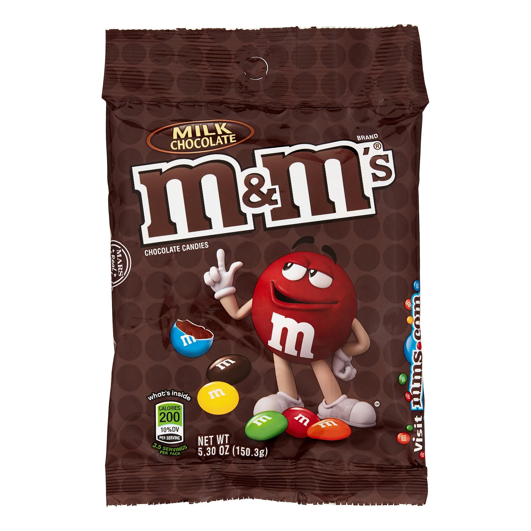 M&M S Milk Chocolate Candy Peg Bag - 5.3 Oz.