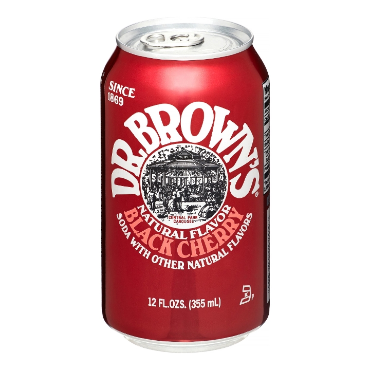 Dr. Brown's Black Cherry Soda (can).