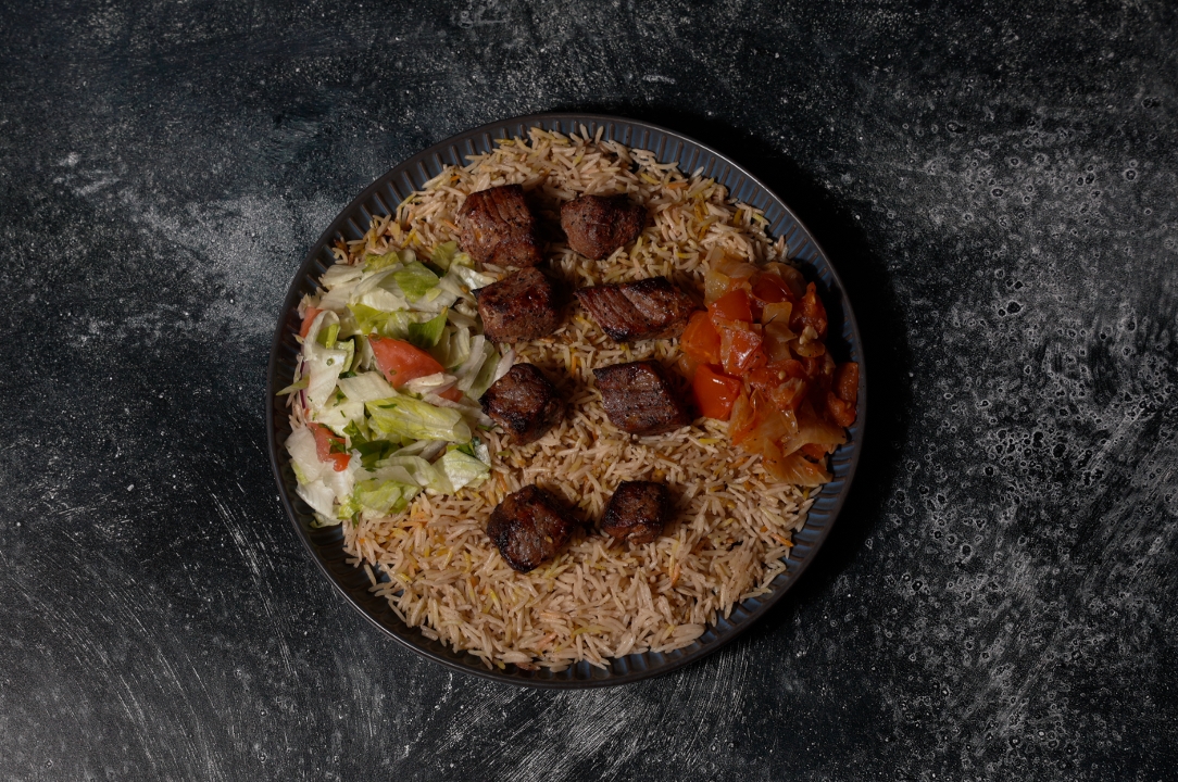 Beef Kabob Platter.