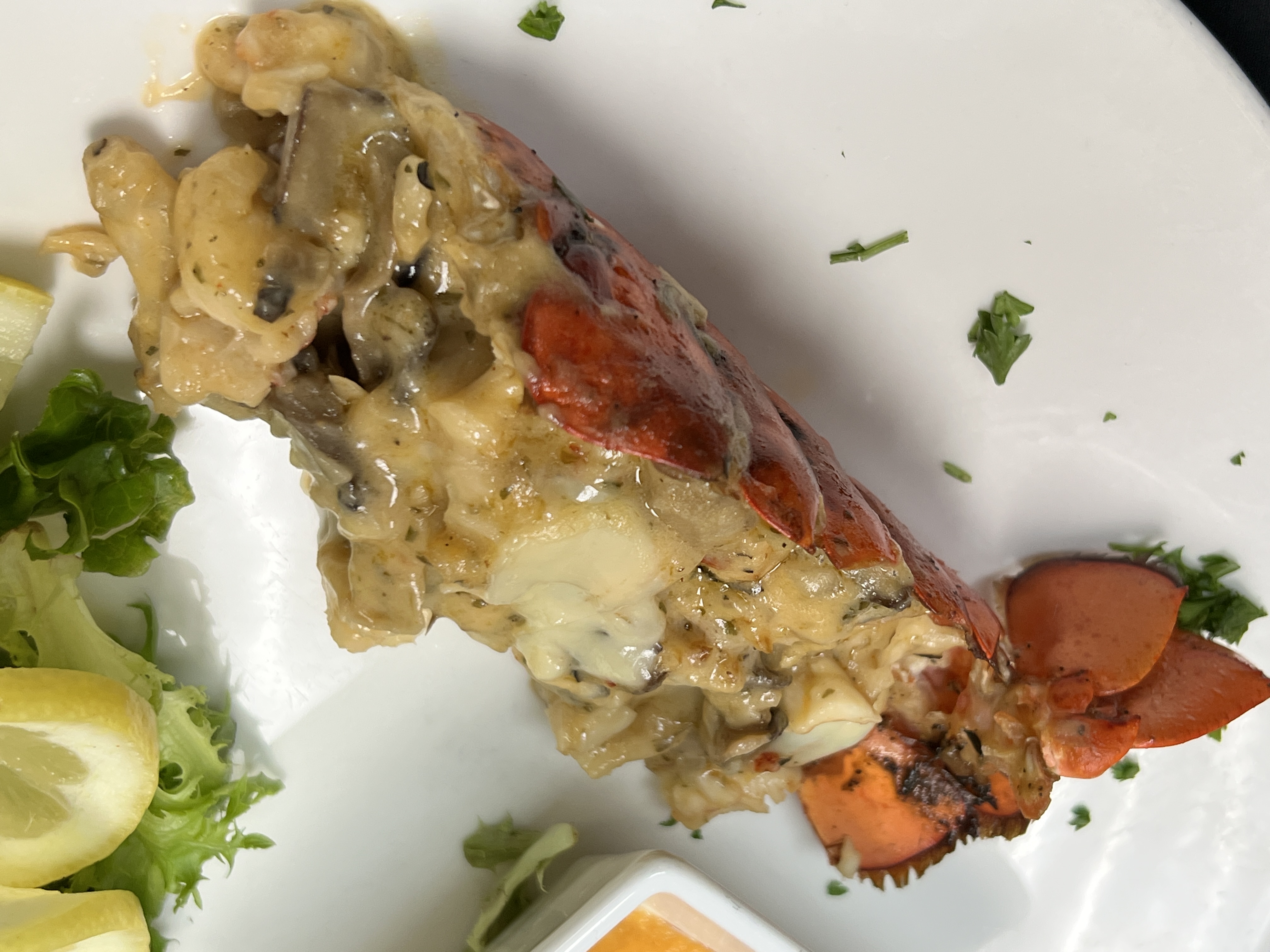 One Tail - Lobster Thermidor.