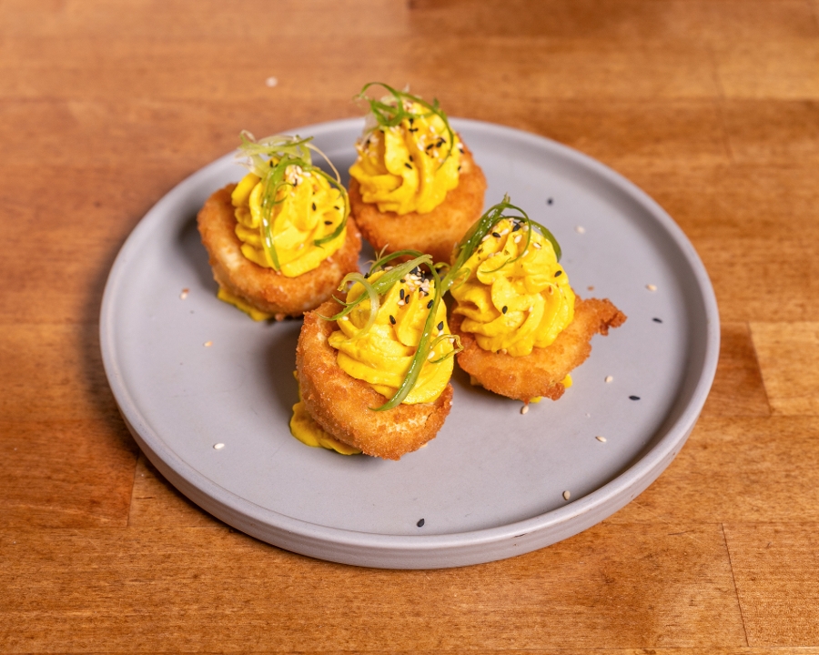 Crispy Deviled Eggs.