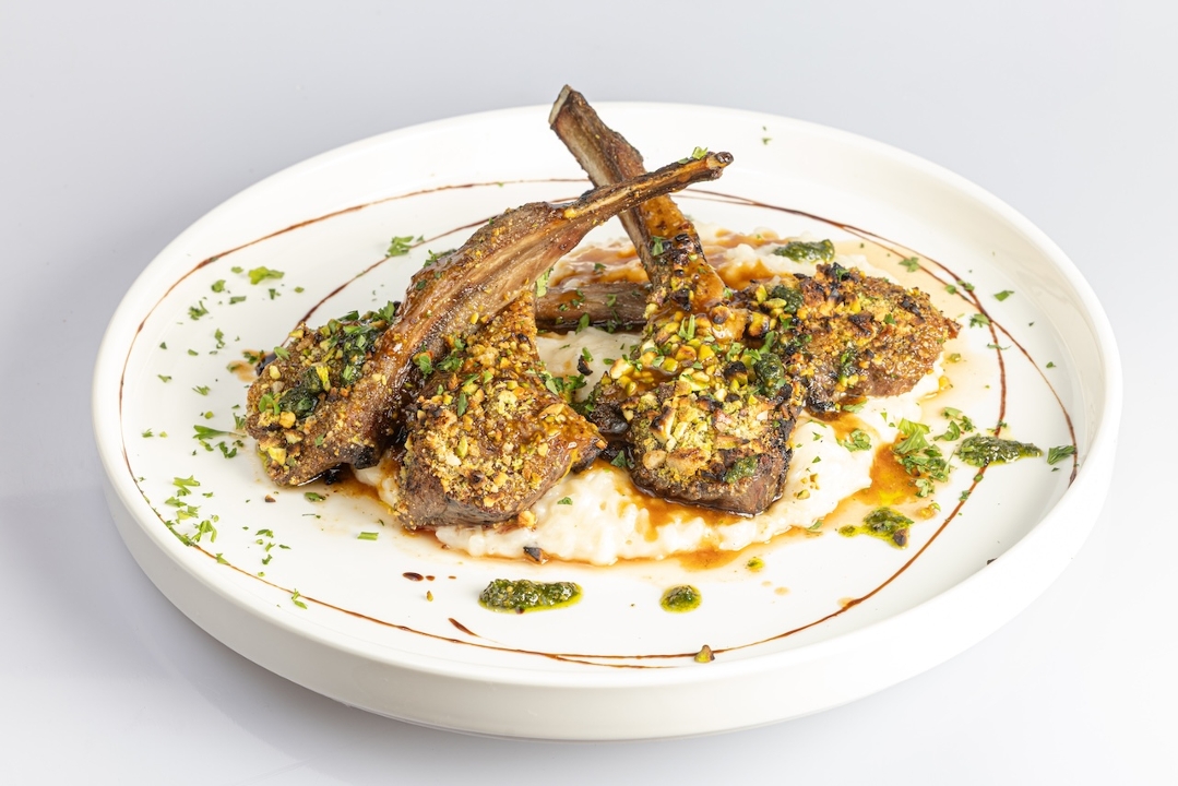Pistachio-Crusted Lamb Chops.