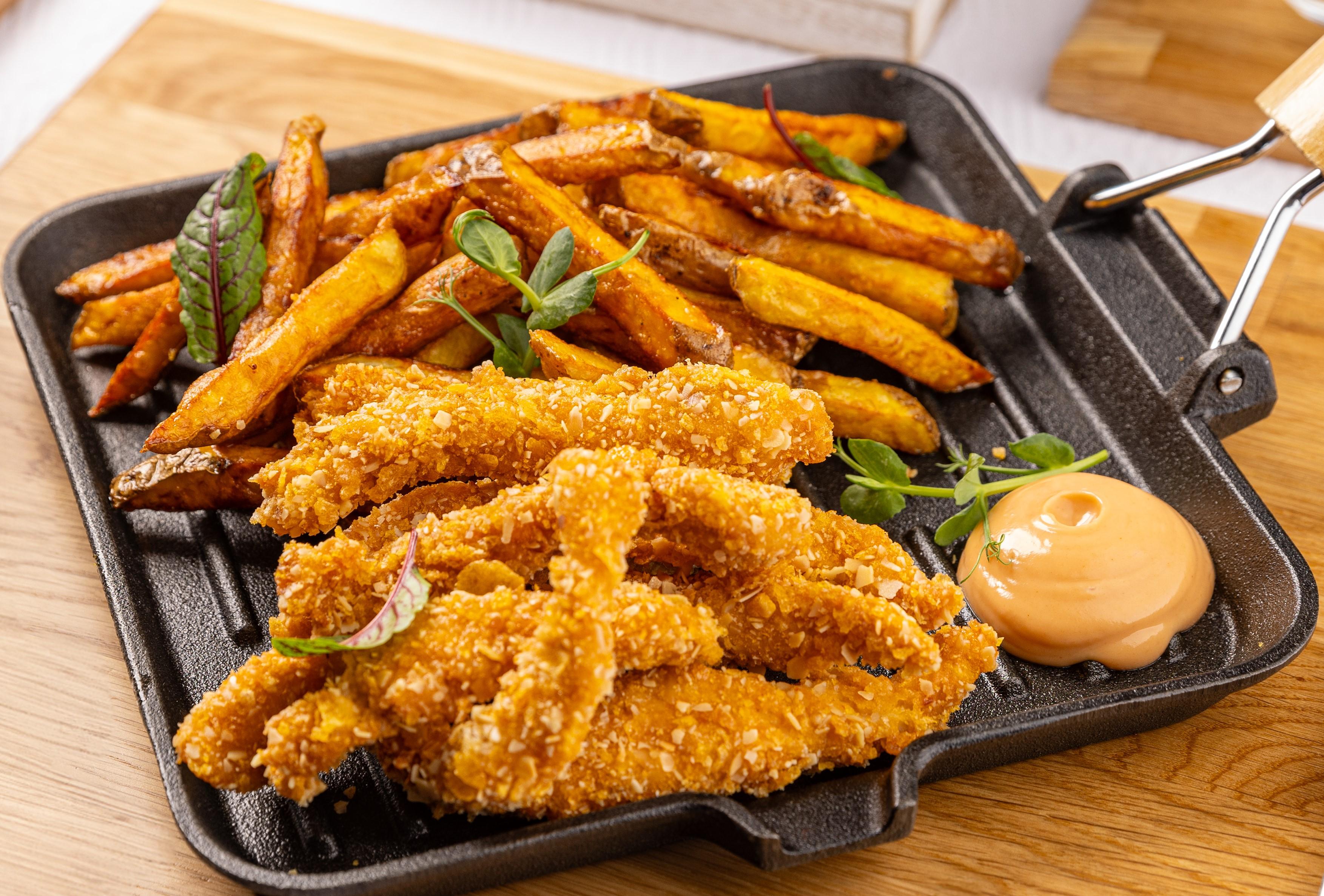 Chicken Tender Basket and fries.