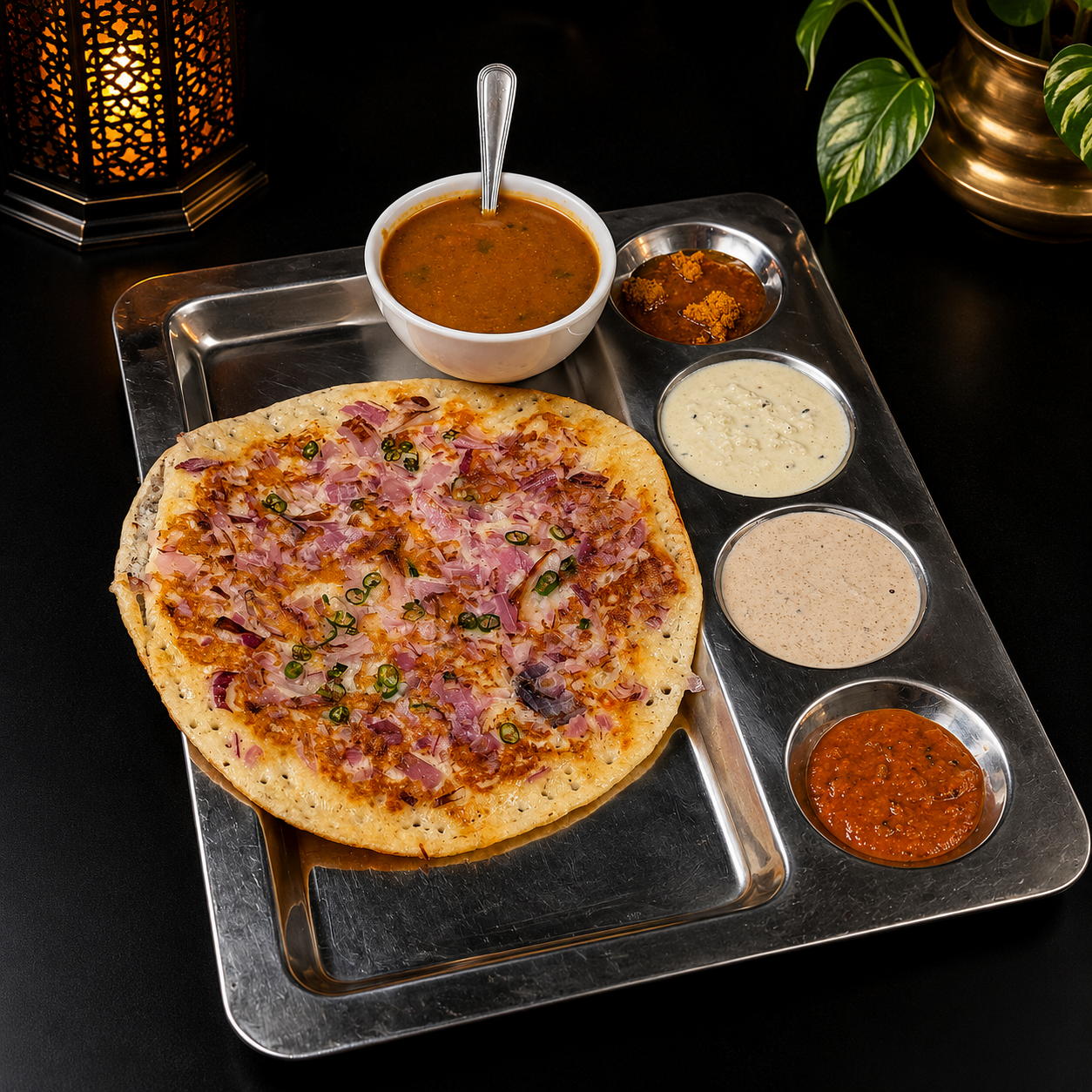 Onion Chilli Uttapam.