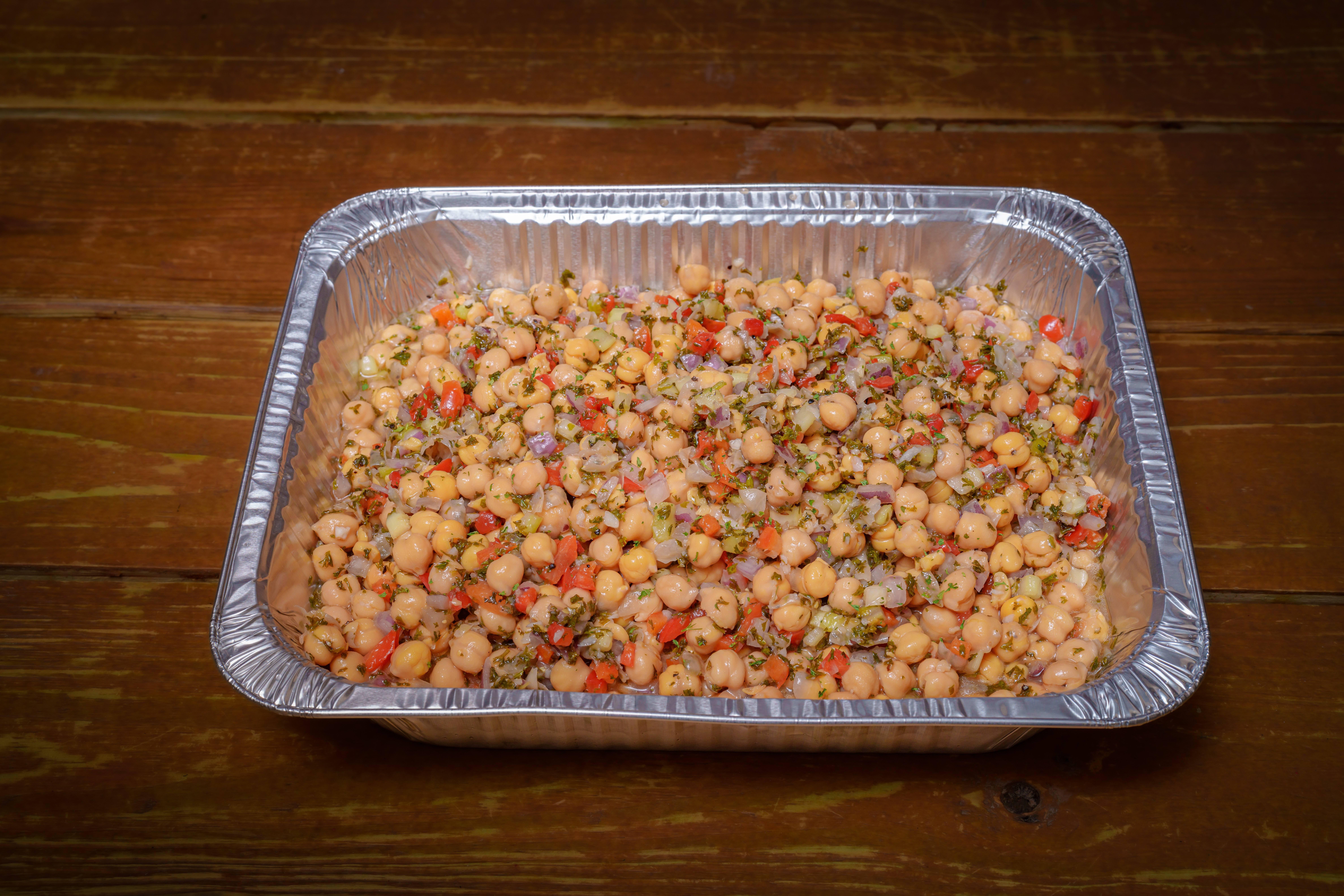 Chickpea salad full tray.
