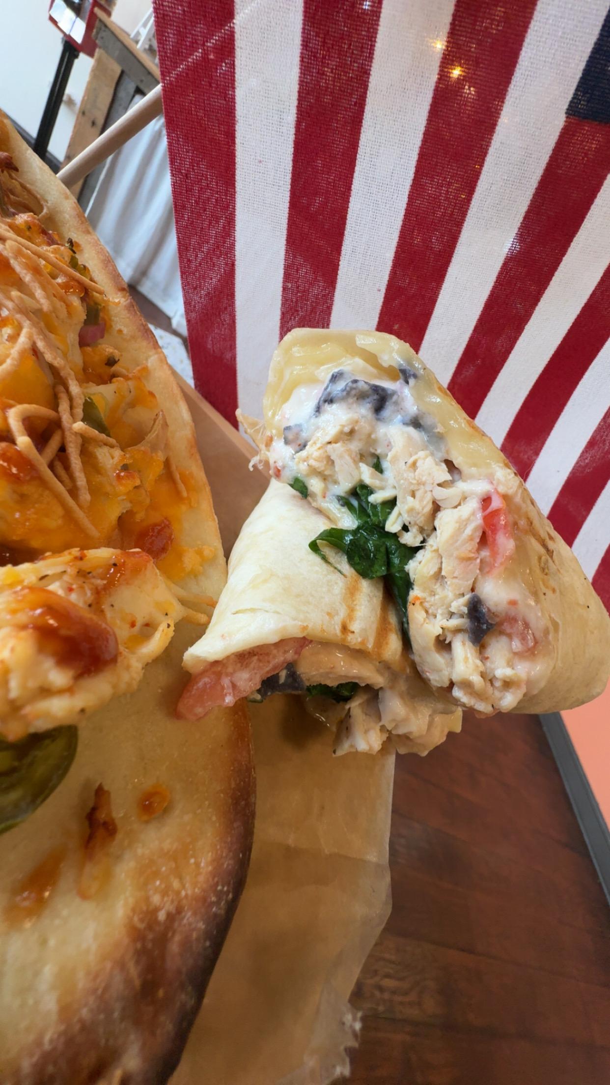 Red & white Chicken Wrap.