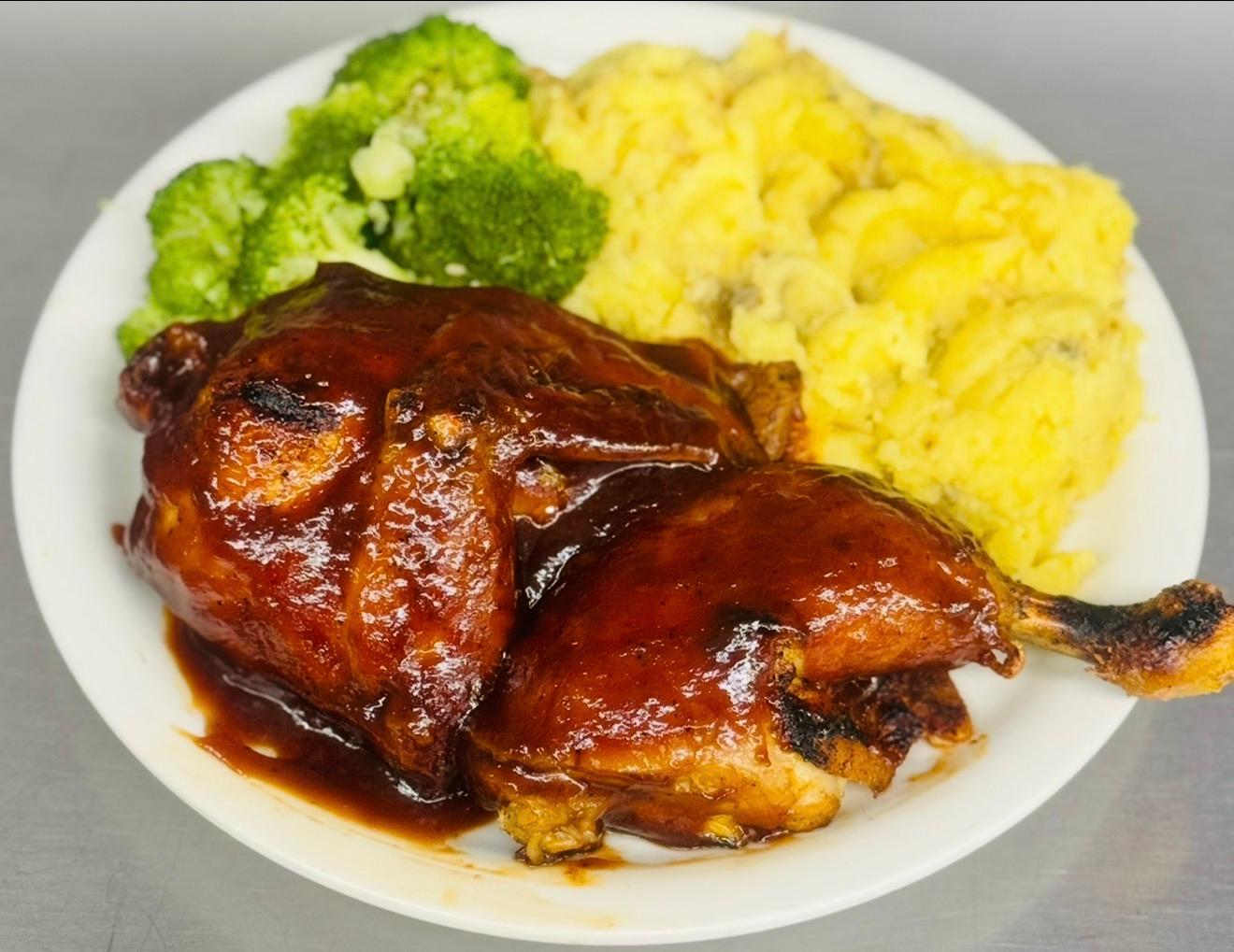 BBQ Broiled 1/2 Chicken.
