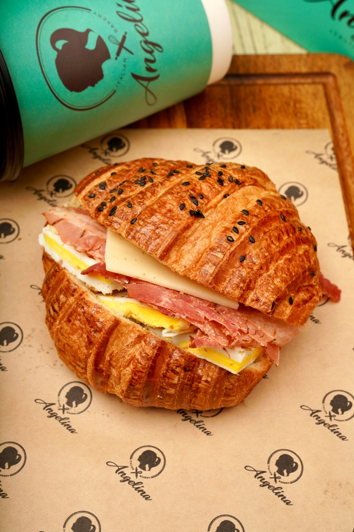 Bacon, Egg, and Cheese Croissant Sandwich.