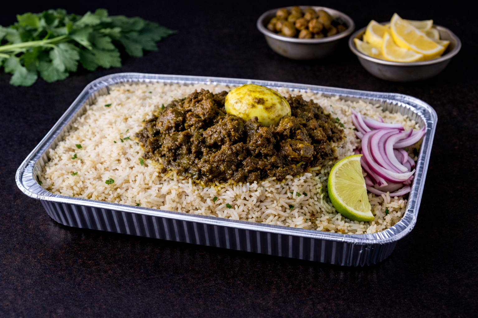 Family Pack Gongura Goat Pulao (Sorrel Leaf Goat Pulao).