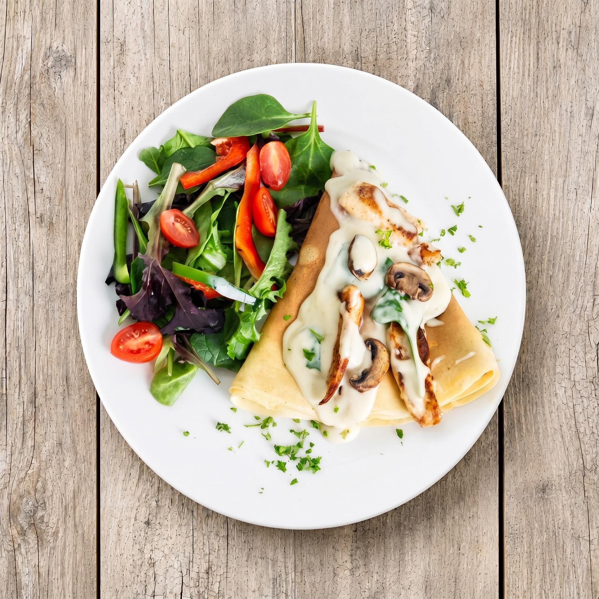 Chicken Florentine Crepe.