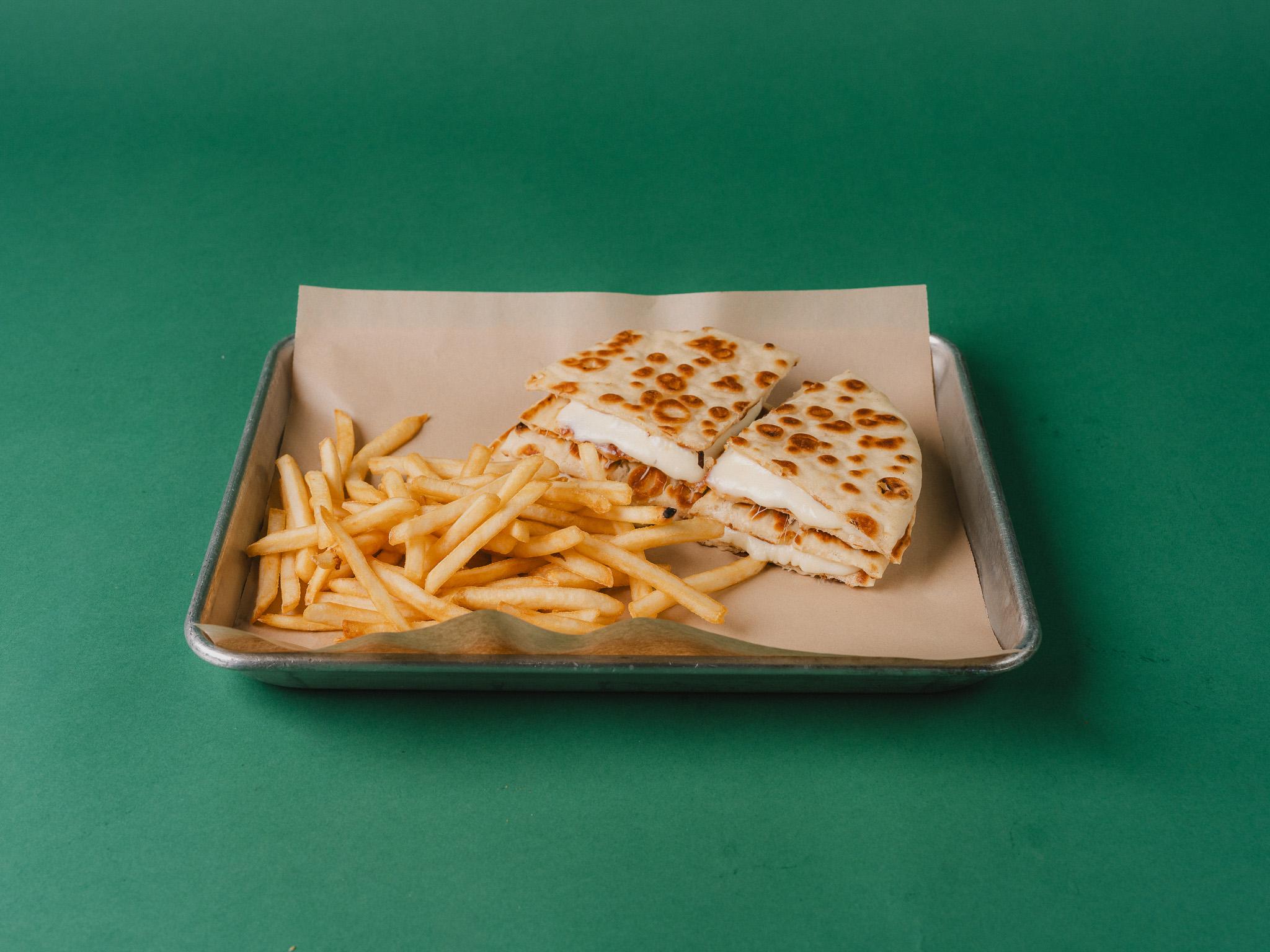 Cheese Pita With Fries.