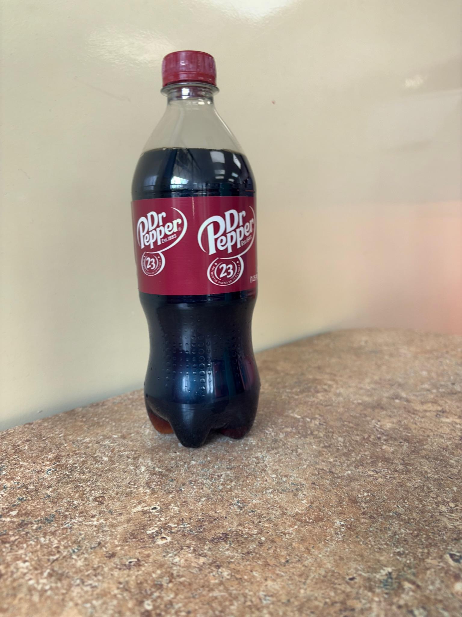 Bottle: Dr. Pepper.
