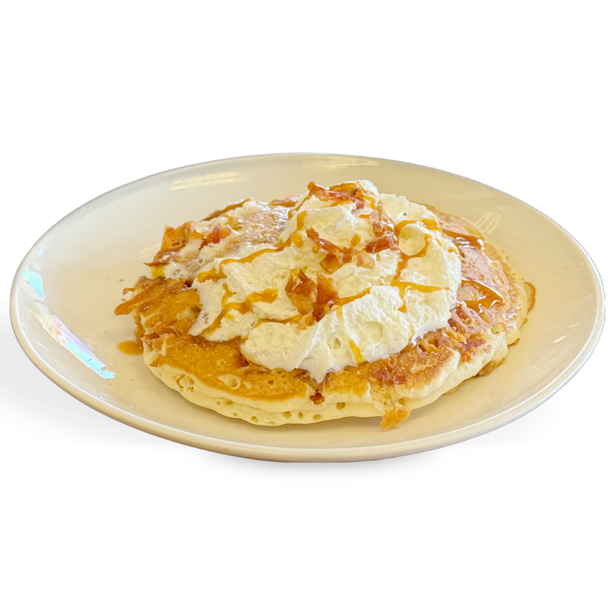 BACON CARAMEL PANCAKES.