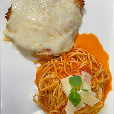 CHICKEN PARMIGIANA.