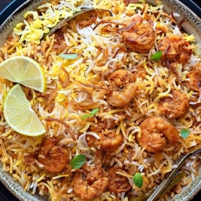 Shrimp Biryani.