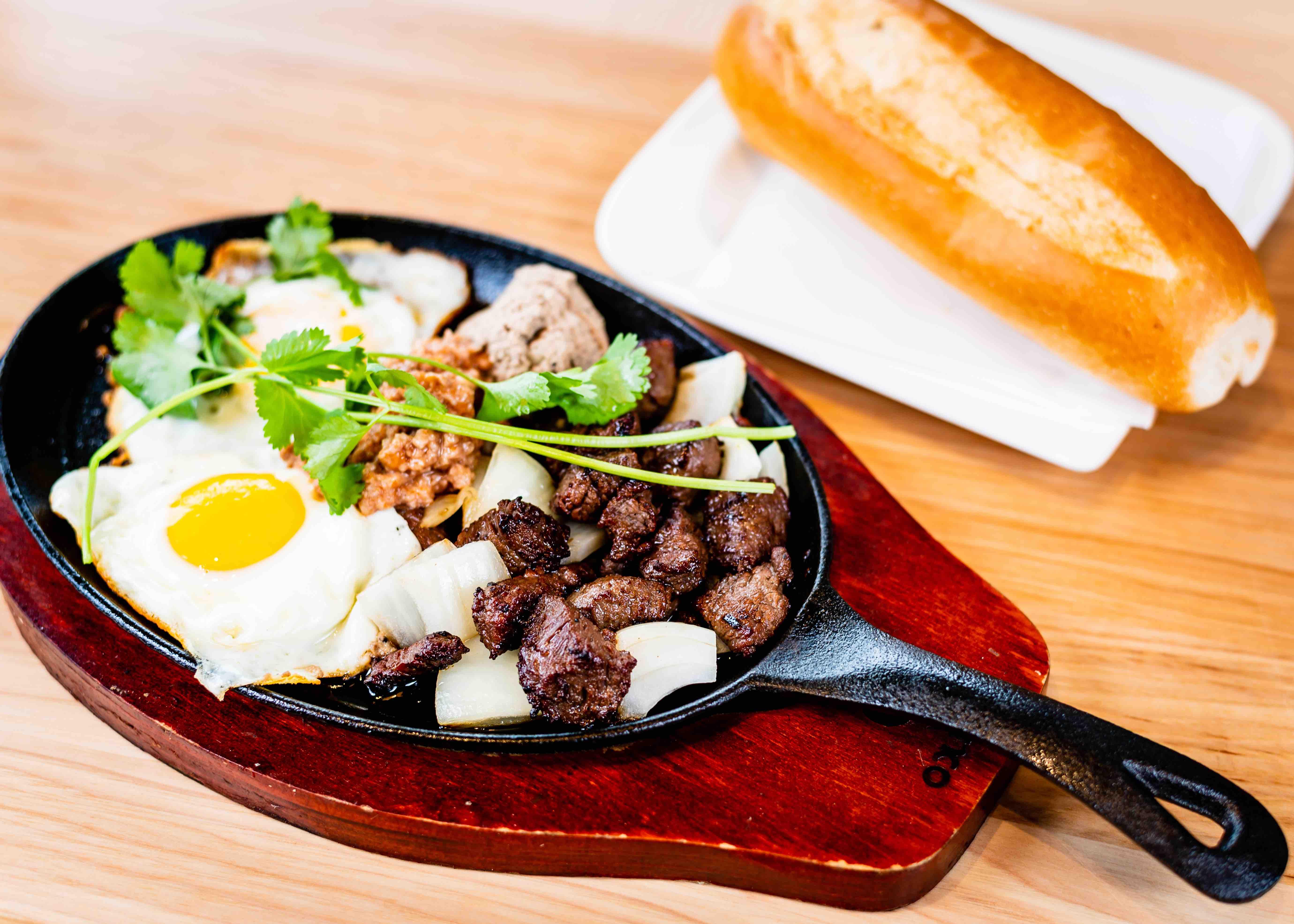 Sizzling Steak & Eggs.