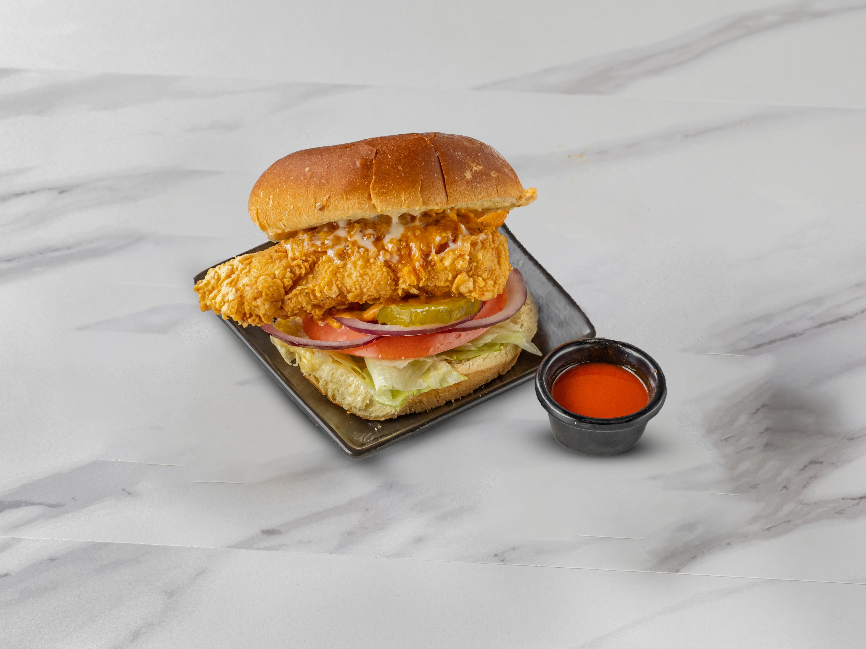 Crispy chicken sandwich.