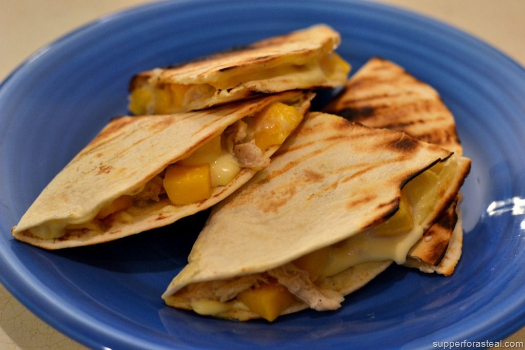 Chicken, Mango, Brie Quesadilla.