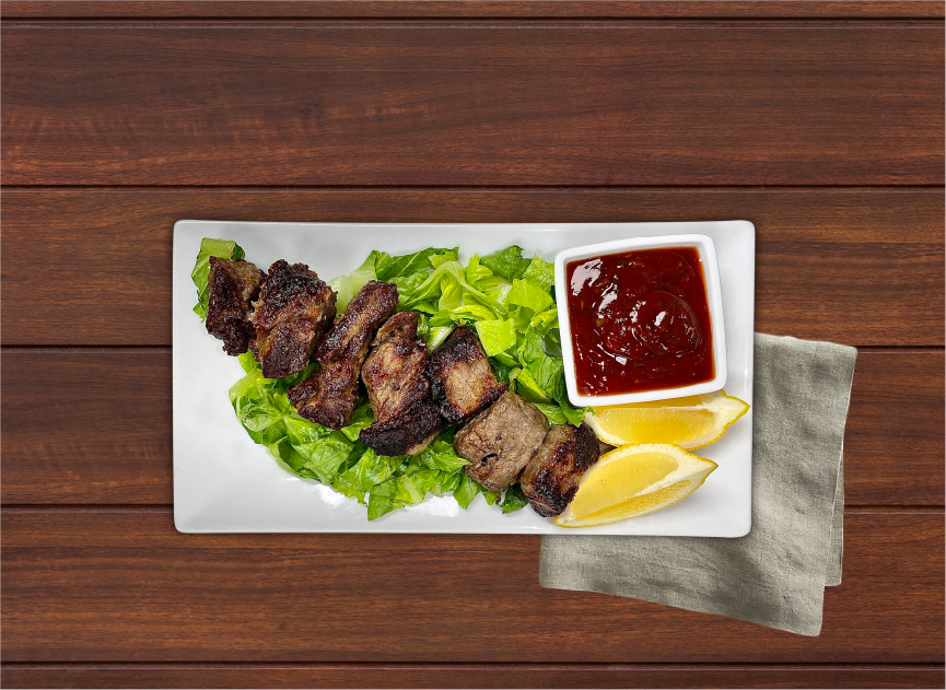 Beef shishkebab.