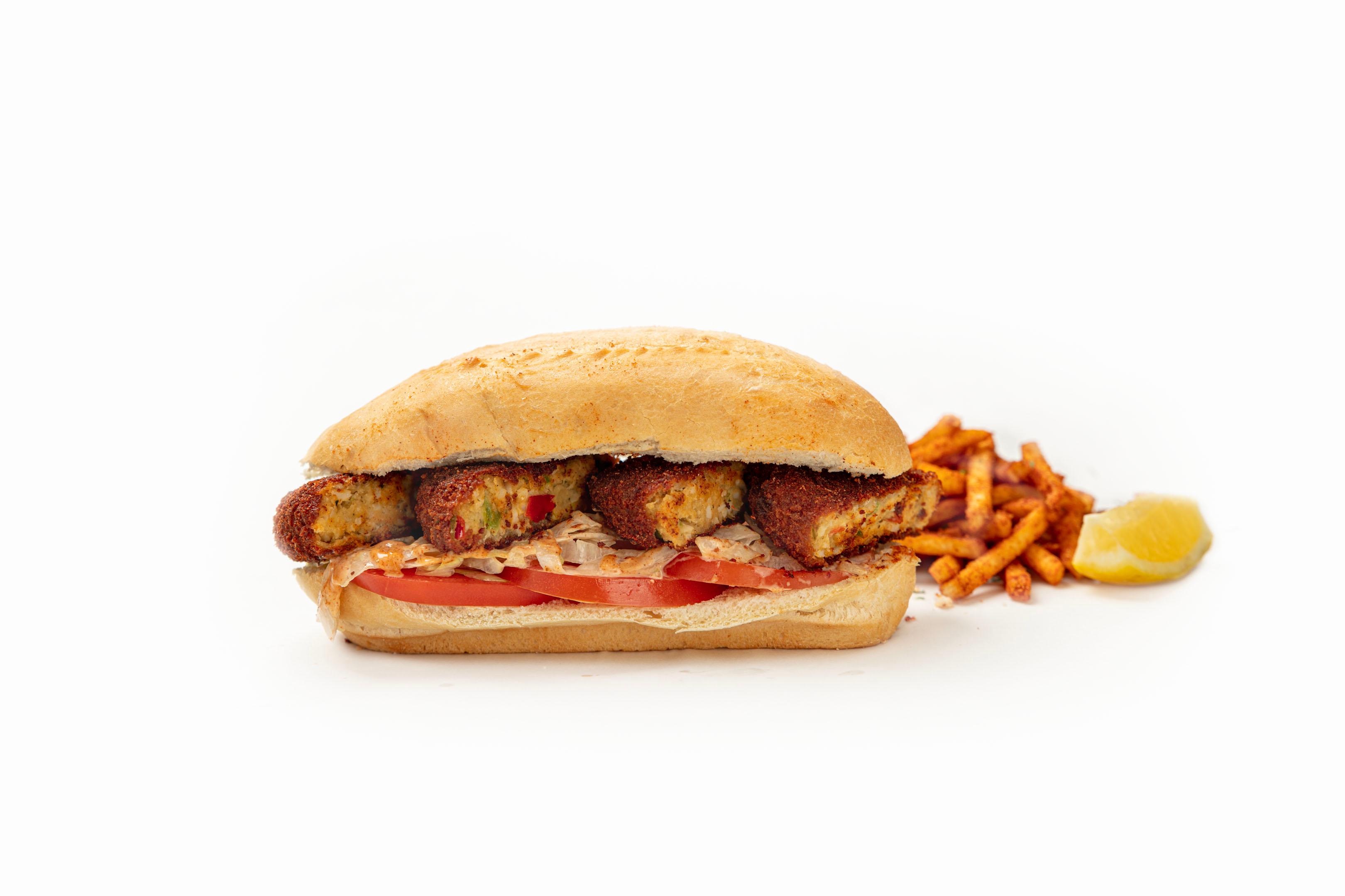 CRAB CAKE PO' BOY.