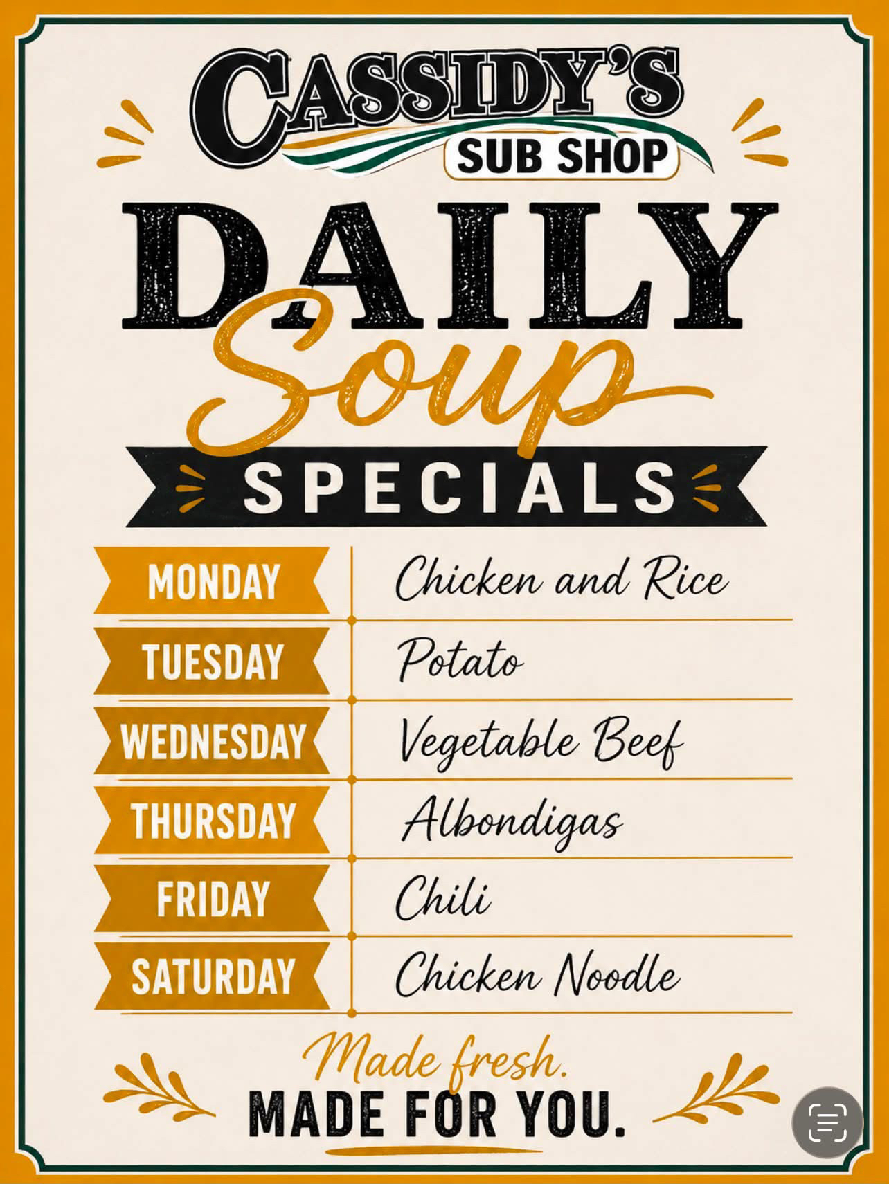 Soup of the Day.
